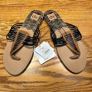 Dolce Vida DV • Black Strappy Faux Leather Sandal • Size 10